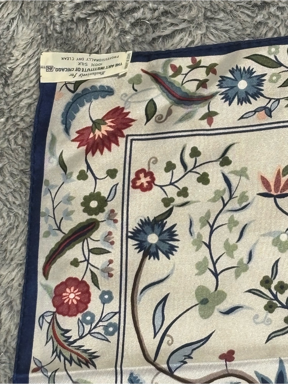 Floral Silk Scarf from Art Institute of Chicago 31” Multi Colored Flowers - Picture 8 of 16